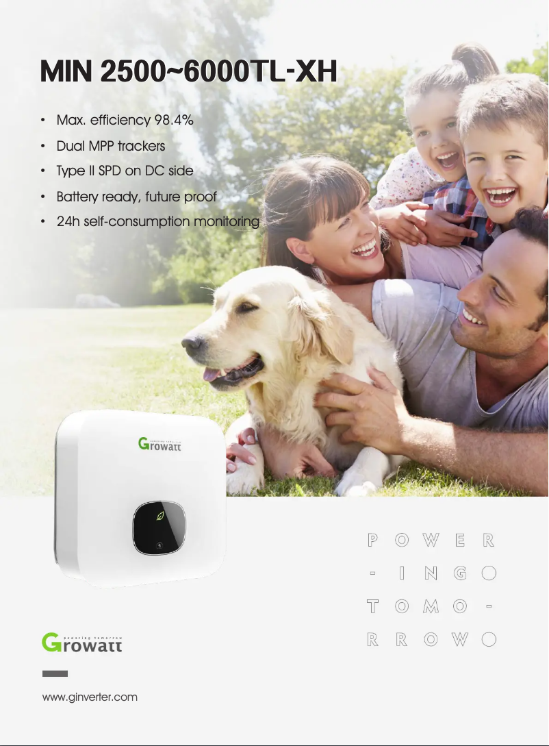 Page 1 de la notice Fiche technique Growatt MIN 4600TL-XH