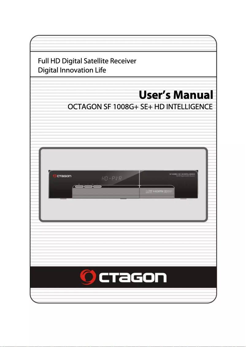 Page n°1 - Manuel utilisateur Octagon SF 1008G+ SE+ HD