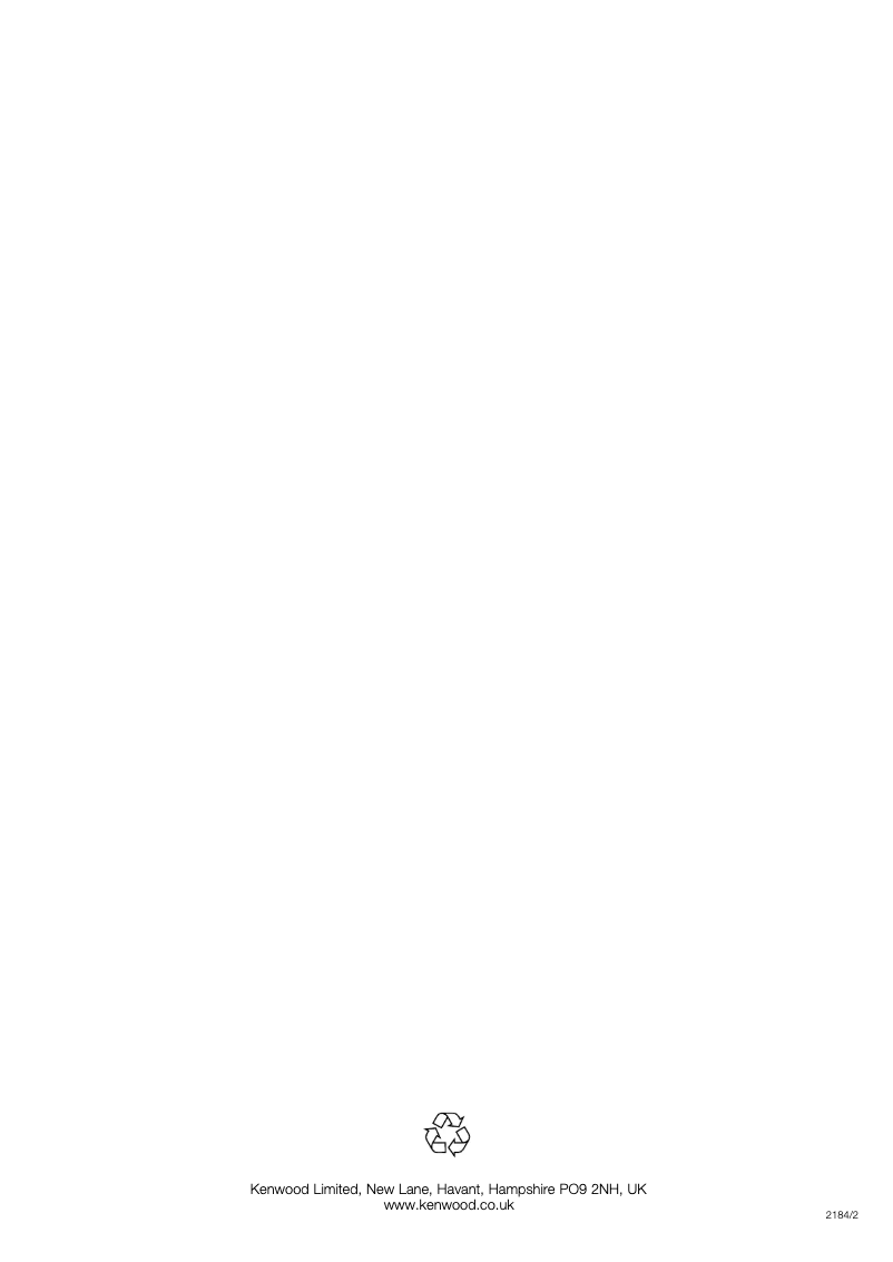 Page 1 de la notice Manuel utilisateur Kenwood FP110