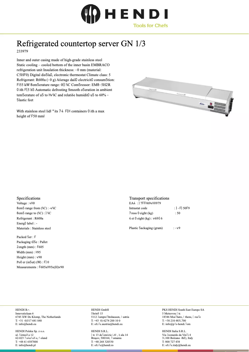 Page 1 de la notice Fiche technique Arktic 233955