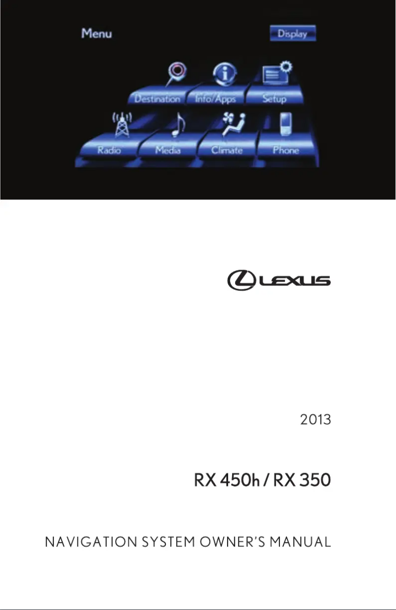 Página 1 del manual Manual de usuario Lexus RX 450h (2013)