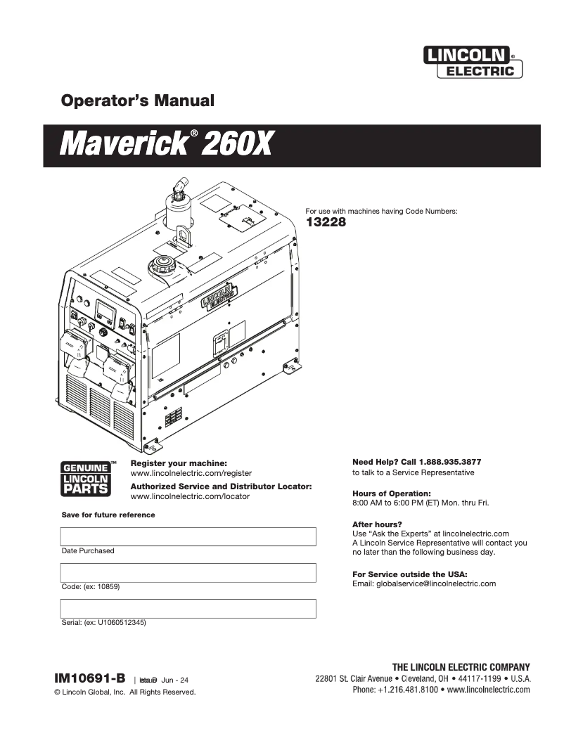 Imagen de la primera página del manual del dispositivo Maverick 260X