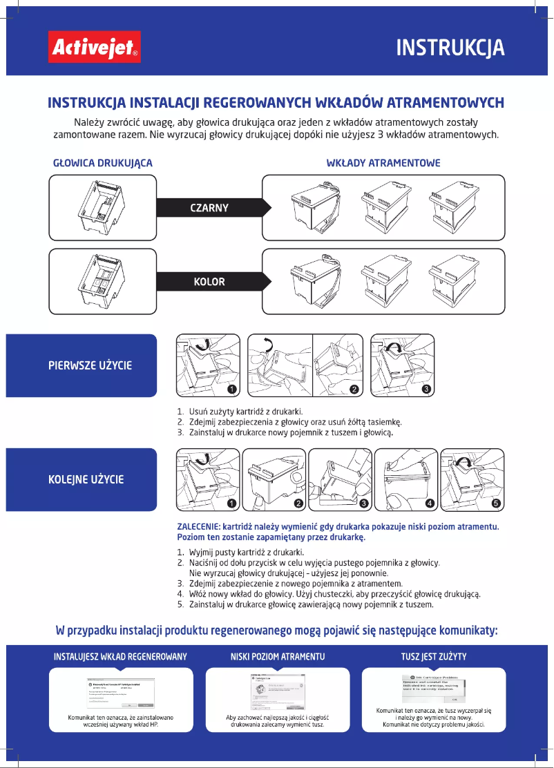 Page 1 de la notice Manuel utilisateur ActiveJet ARP-304CRX
