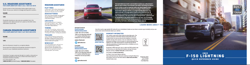 Page n°1 - Guide de démarrage rapide Ford F-150 (2023)