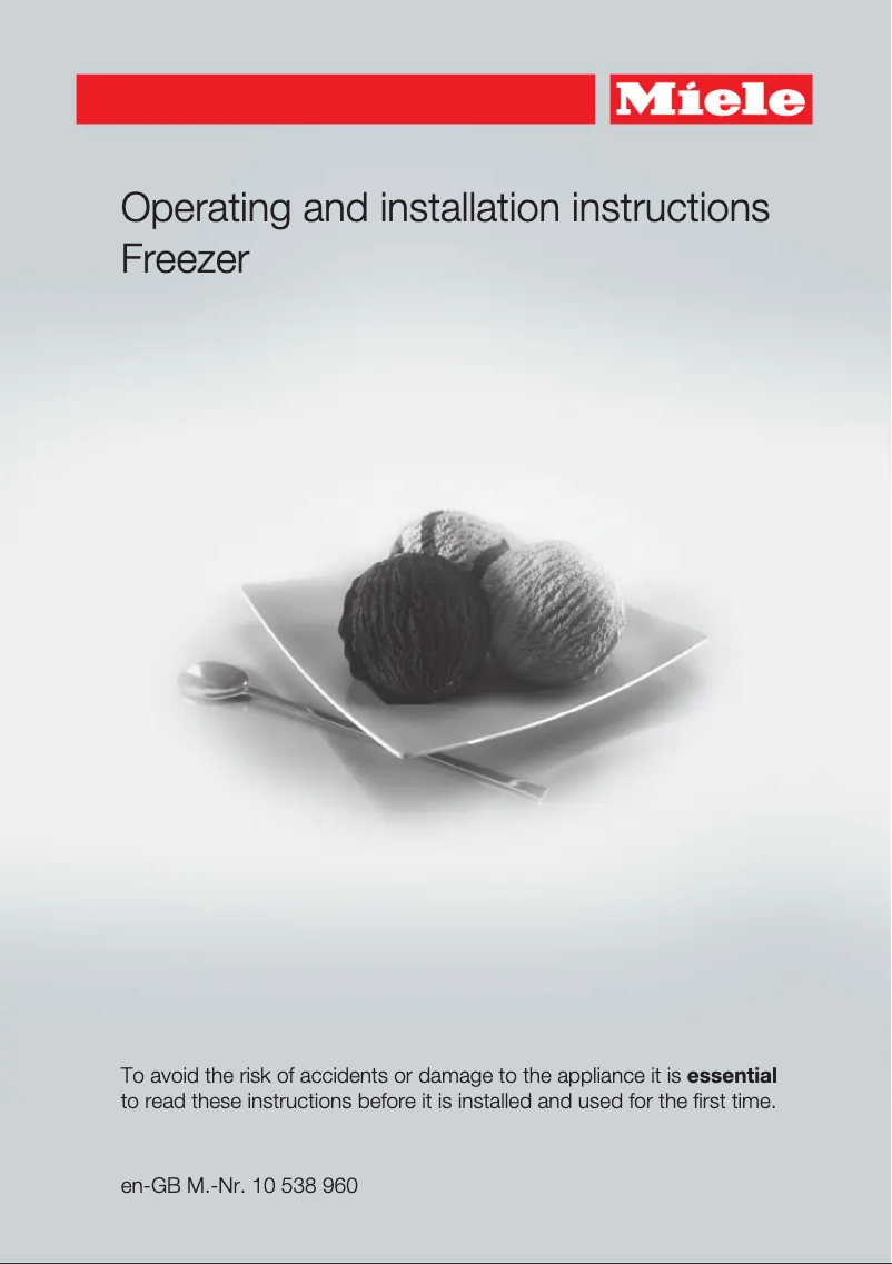 Page 1 de la notice Manuel utilisateur Miele FN28262wh