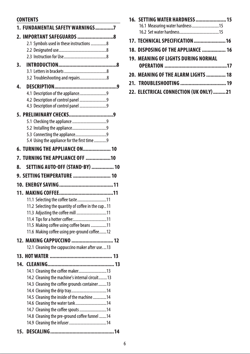 Page n°1 - Manuel utilisateur DeLonghi Magnifica ESAM 04.110.B