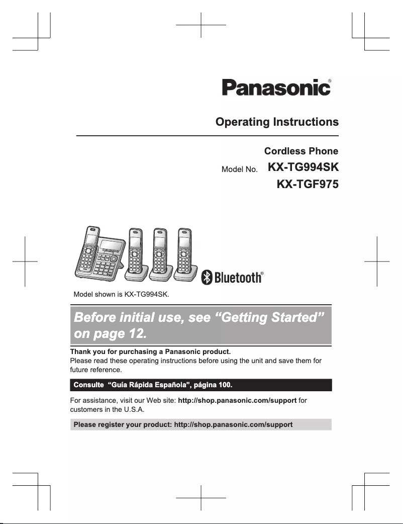 Page 1 de la notice Manuel utilisateur Panasonic KX-TG994SK