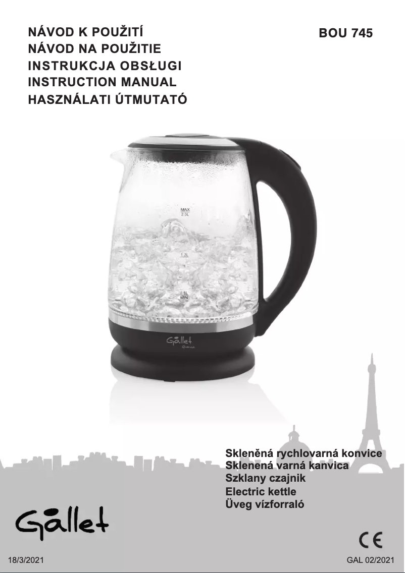 Image de la première page du manuel de l'appareil Quenza BOU745