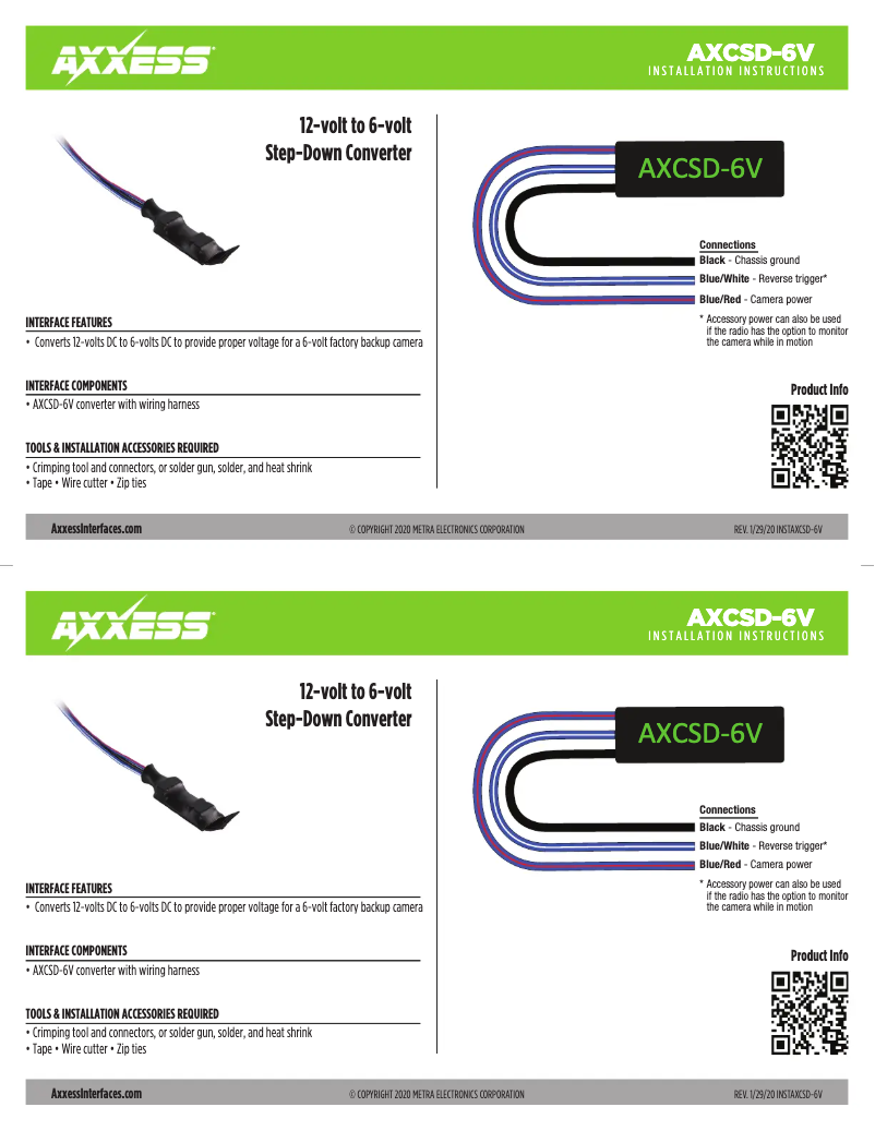 Page 1 de la notice Manuel utilisateur AXESS AXCSD-6V