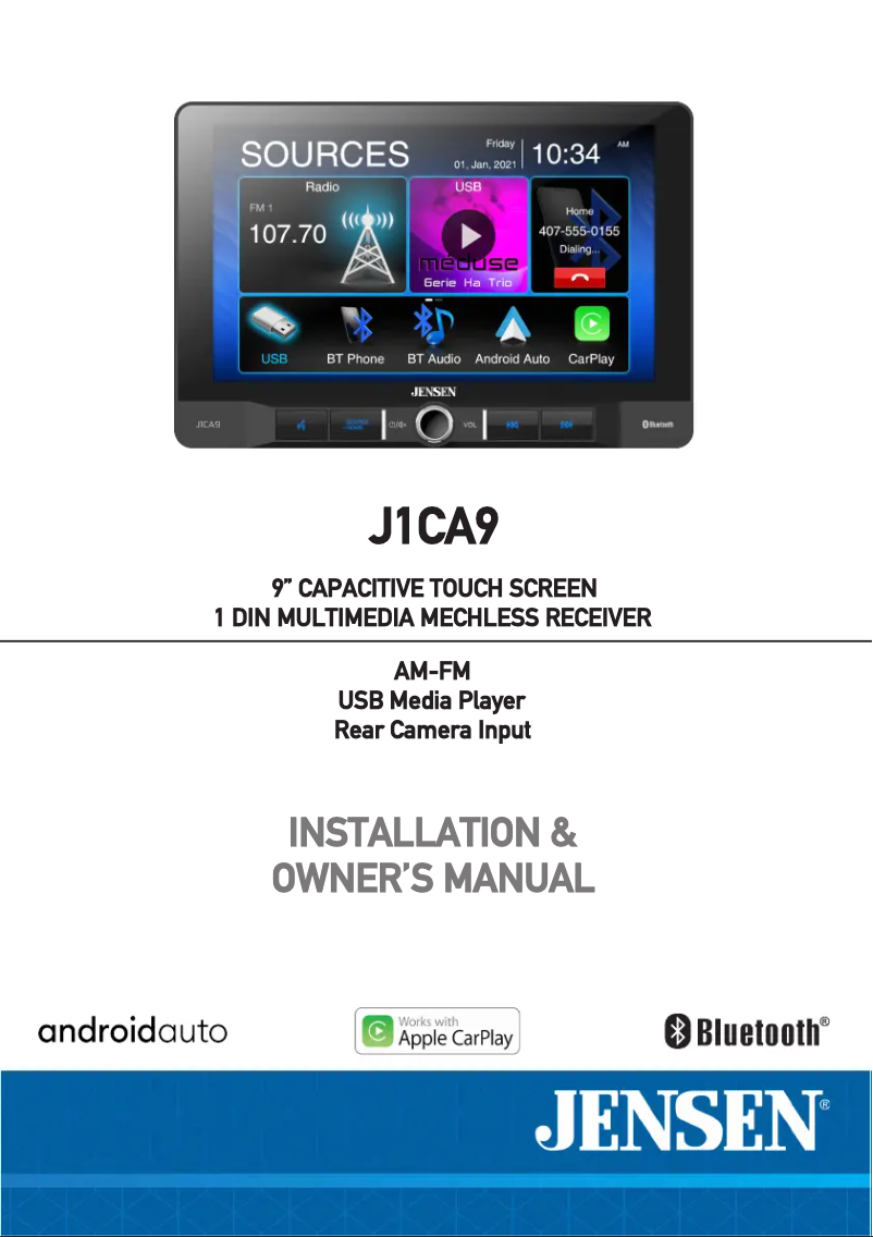 Page 1 de la notice Manuel utilisateur Jensen J1CA9