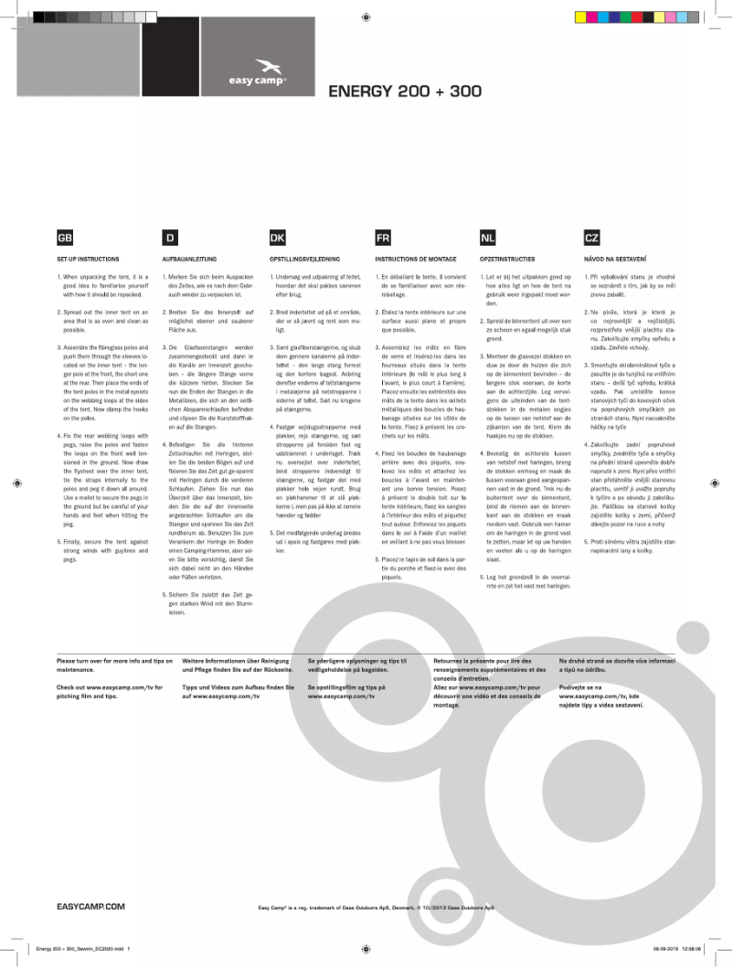 Page n°1 - Manuel utilisateur Easy Camp Energy 300