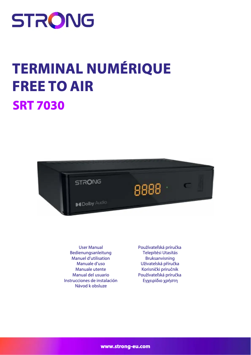 Page n°1 - Manuel utilisateur Strong SRT 7030
