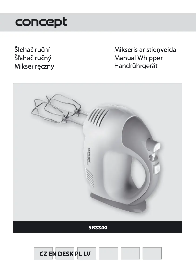 Page n°1 - Manuel utilisateur Concept SR-3340