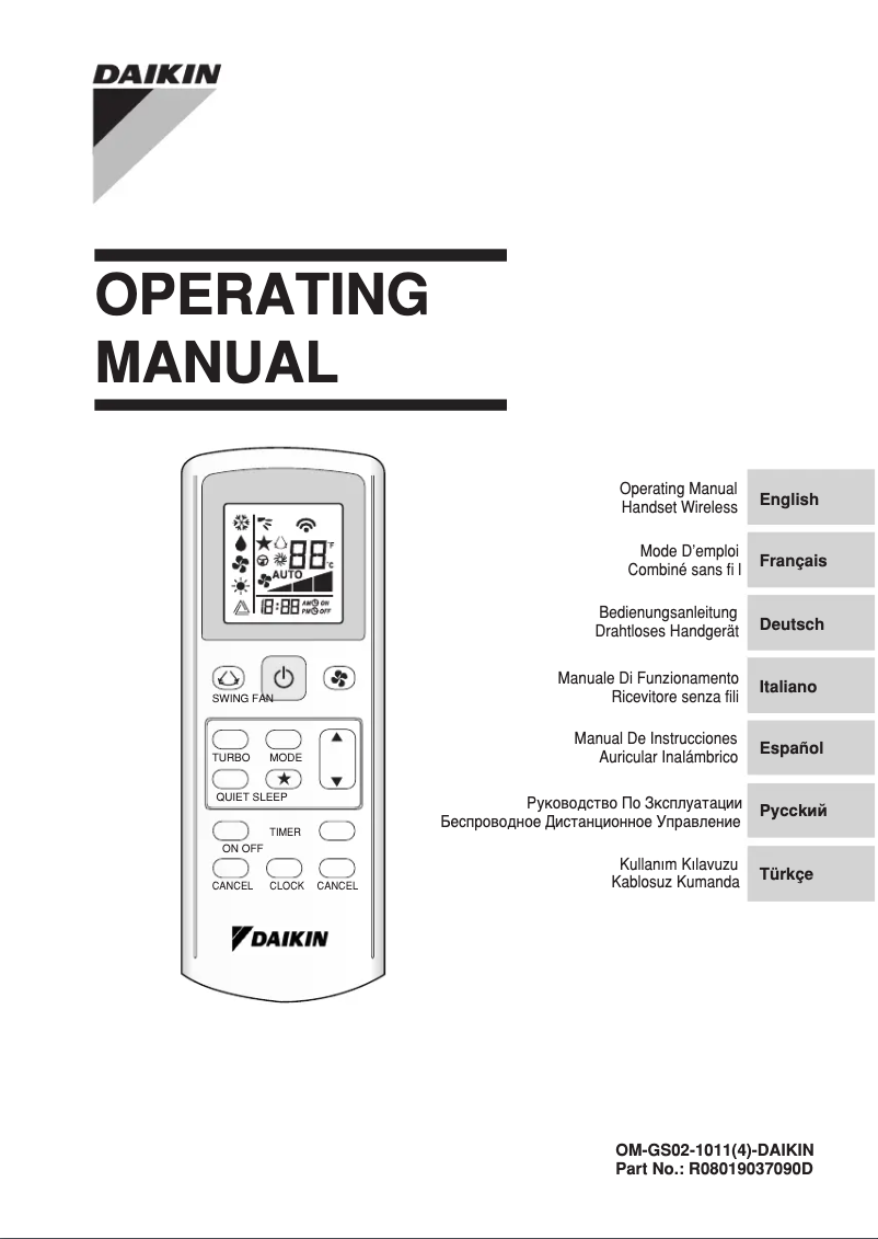Page n°1 - Manuel utilisateur Daikin RXB20C2V1B