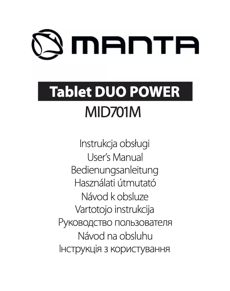 Page 1 de la notice Manuel utilisateur Manta Duo Power MIS701M