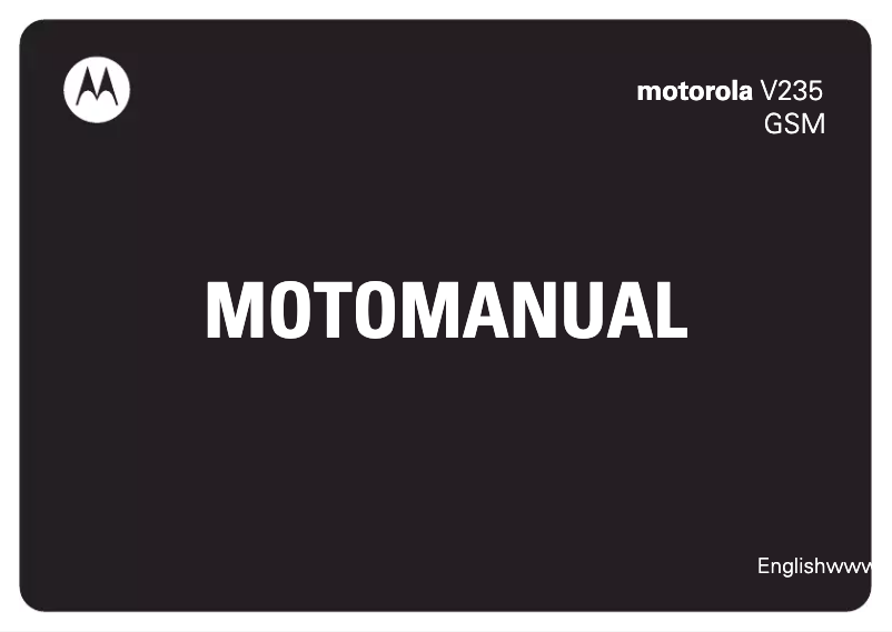 Page 1 de la notice Manuel utilisateur Motorola V235