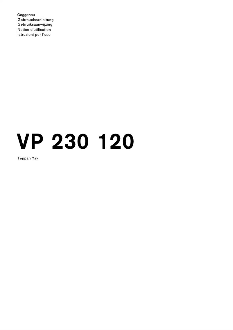 Image de la première page du manuel de l'appareil VP230120