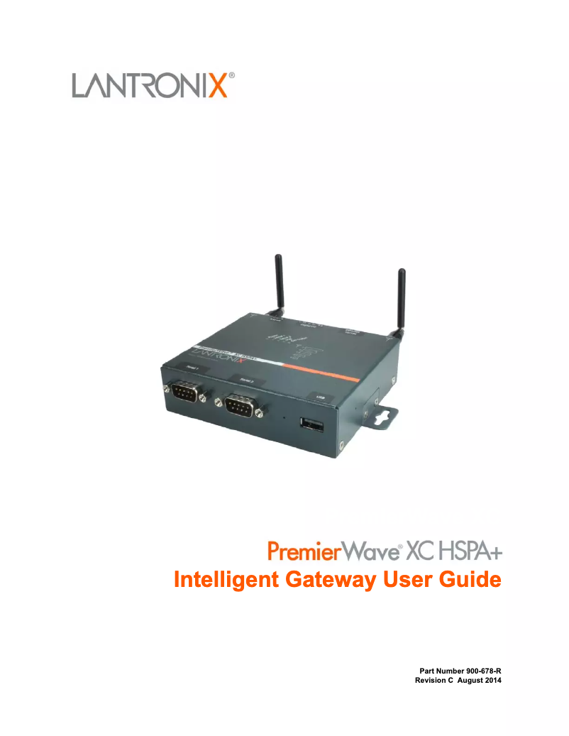 Page 1 de la notice Manuel utilisateur Lantronix PremierWave XC HSPA+