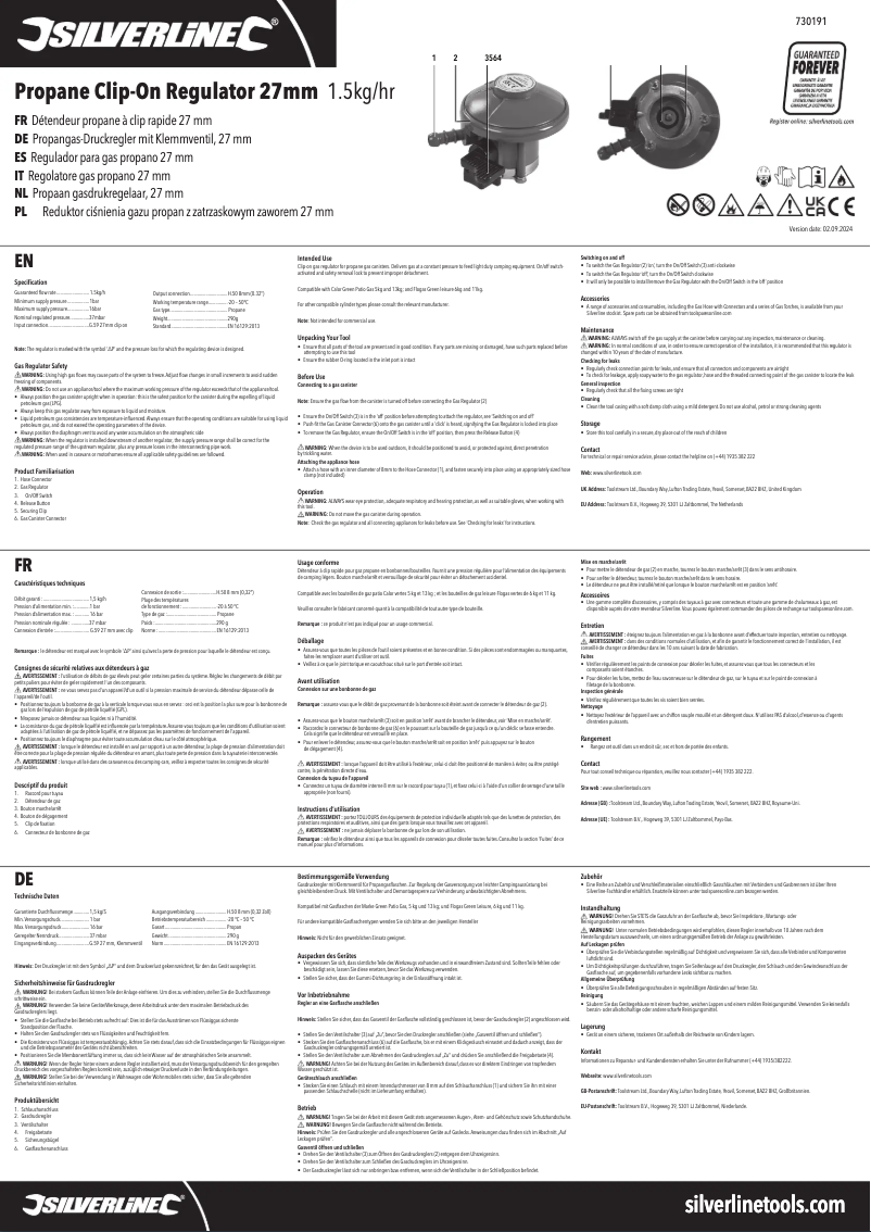 Página 1 del manual Manual de usuario Silverline 730191