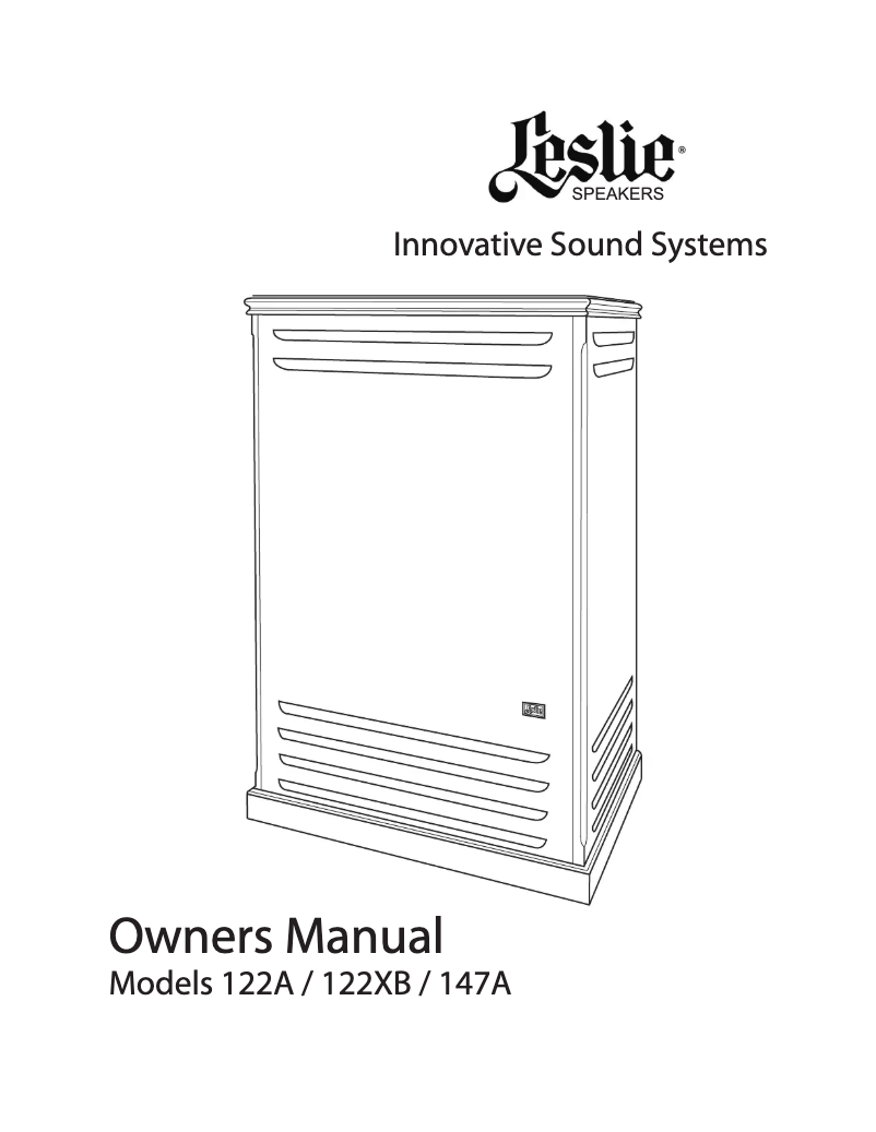 Page 1 de la notice Manuel utilisateur Hammond Leslie 122XB