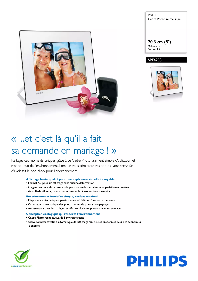 Imagen de la primera página del manual del dispositivo SPF4208