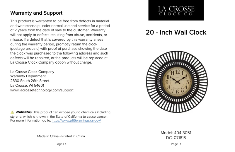 Image de la première page du manuel de l'appareil 404-3051