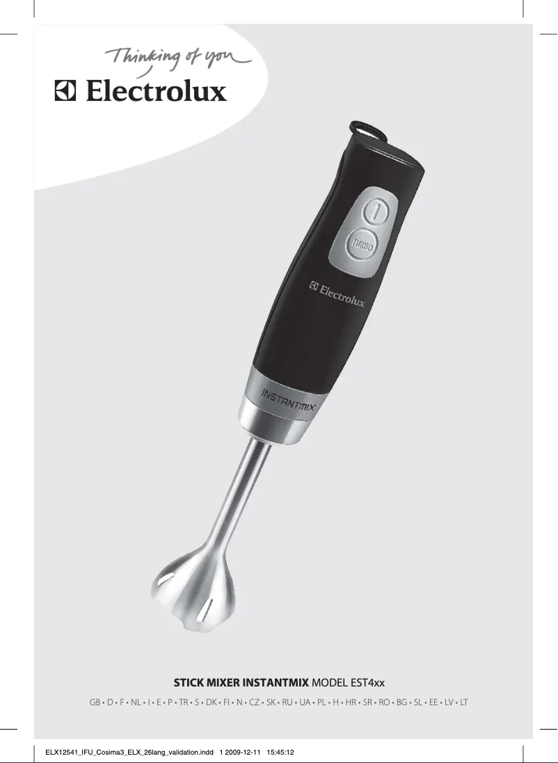 Page n°1 - Manuel utilisateur Electrolux ESTM4200PU