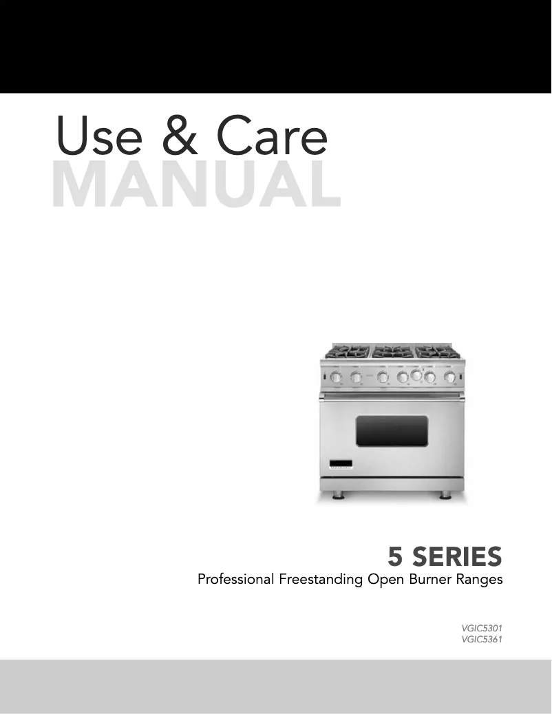 Page 1 de la notice Manuel d'utilisation et d'entretien Viking VGIC53024BSS