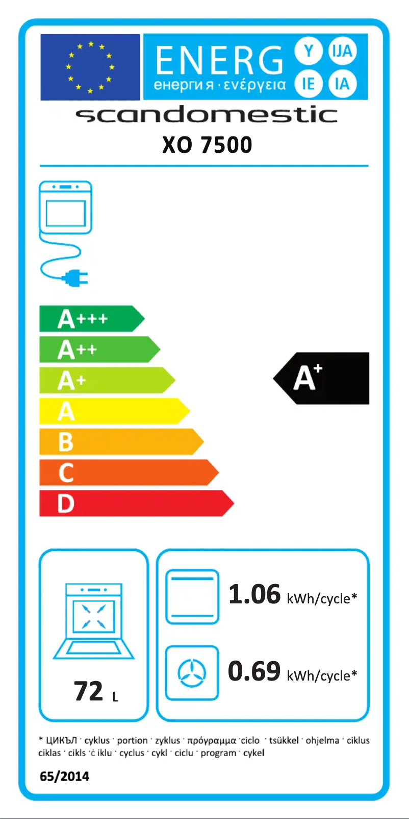 Page n°1 - Label énergétique Scandomestic XO 7500