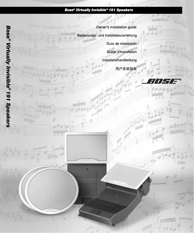 Page 1 de la notice Manuel utilisateur Bose Virtually Invisible 191