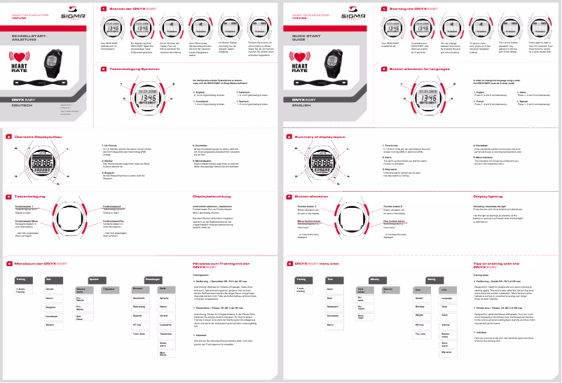 Image de la première page du manuel de l'appareil Onyx Easy