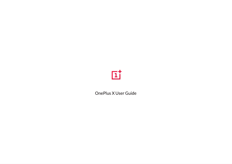 Page 1 de la notice Manuel utilisateur OnePlus X