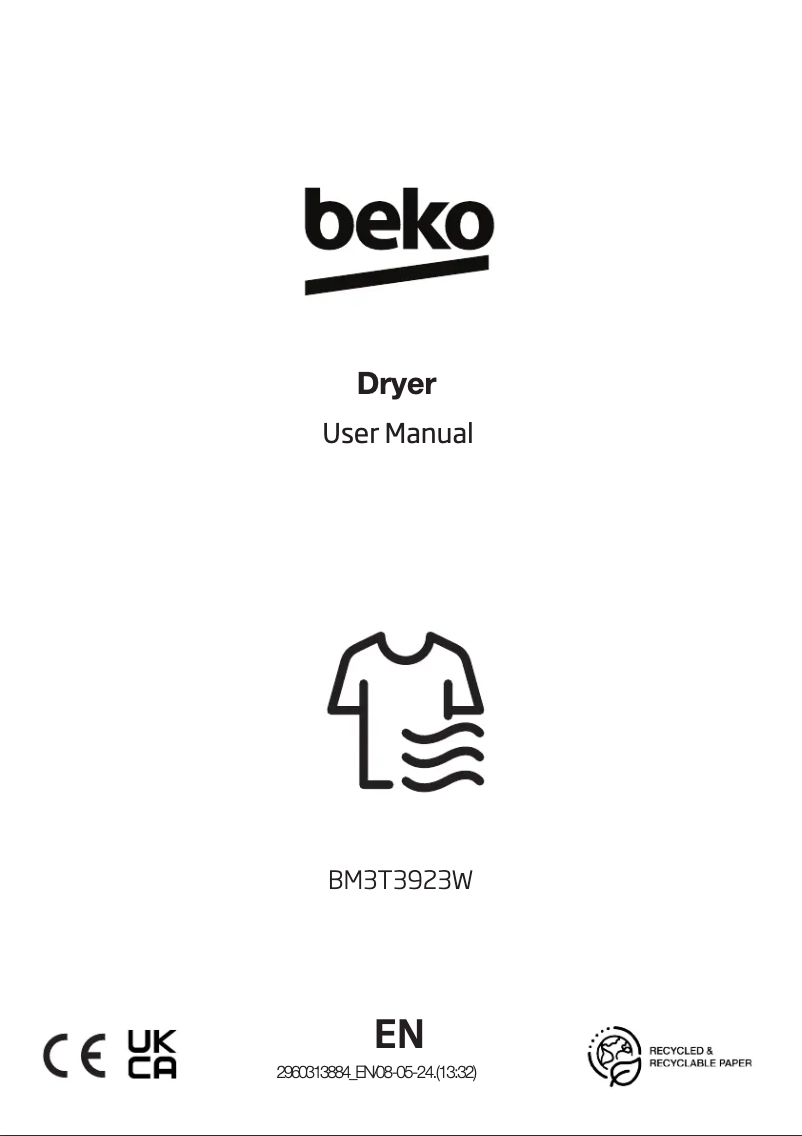 Page 1 de la notice Manuel utilisateur Beko BM3T3923W