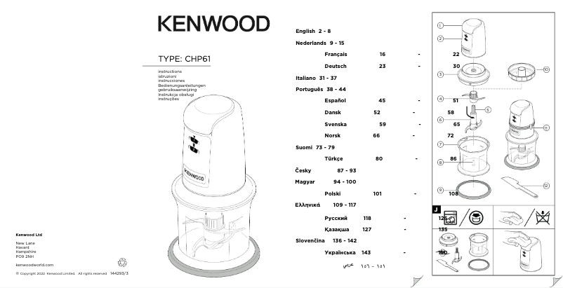 Page n°1 - Manuel utilisateur Kenwood CHP61