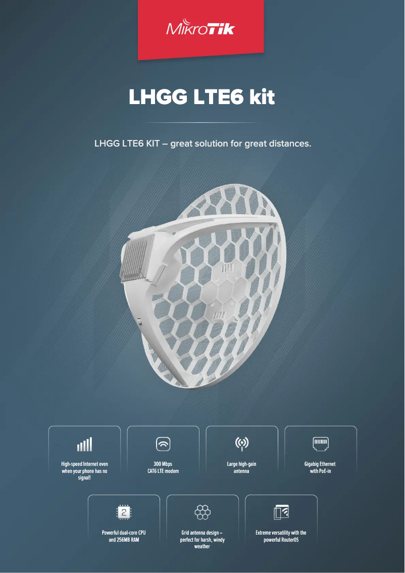 Page 1 de la notice Brochure Mikrotik LHGG LTE6 kit