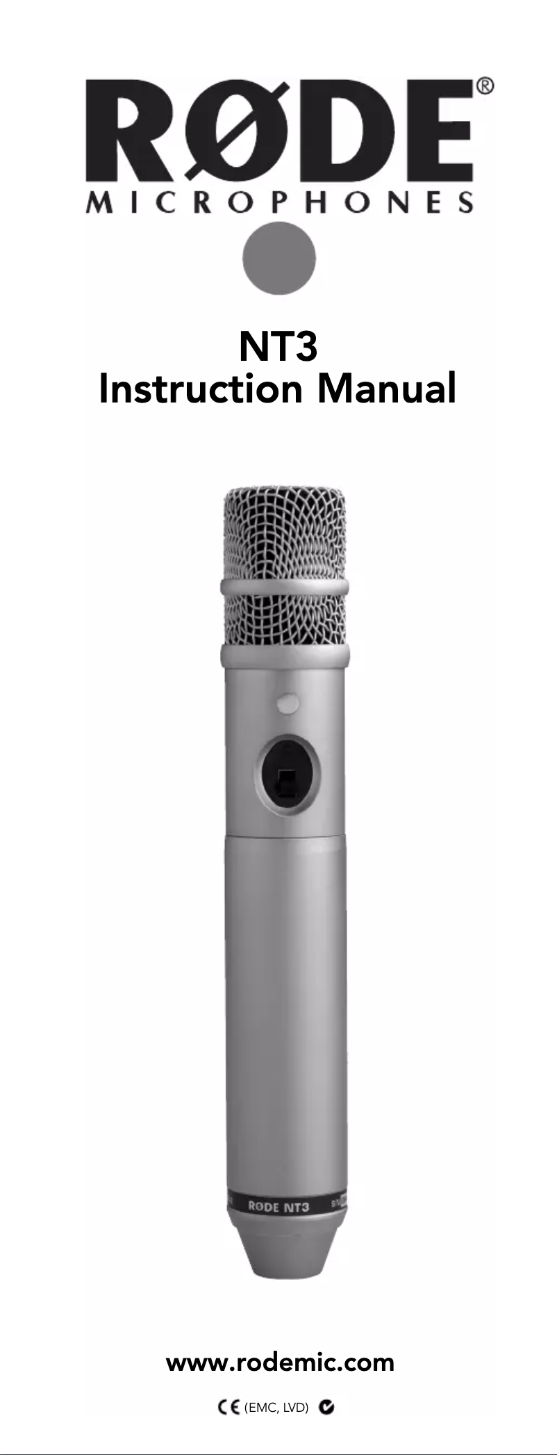 Page 1 de la notice Manuel utilisateur Røde NT3