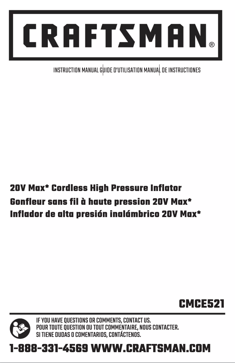 Page 1 de la notice Manuel utilisateur Craftsman CMCE521