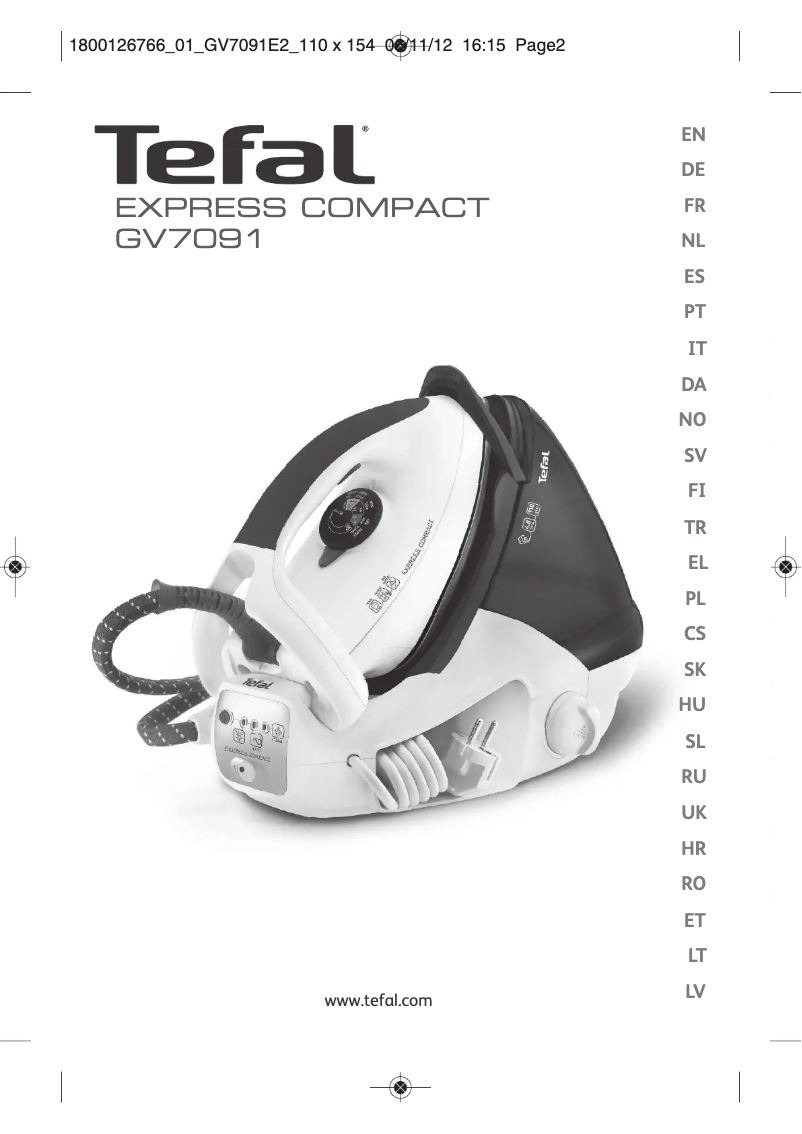 Page n°1 - Manuel utilisateur Tefal Express Compact GV7091