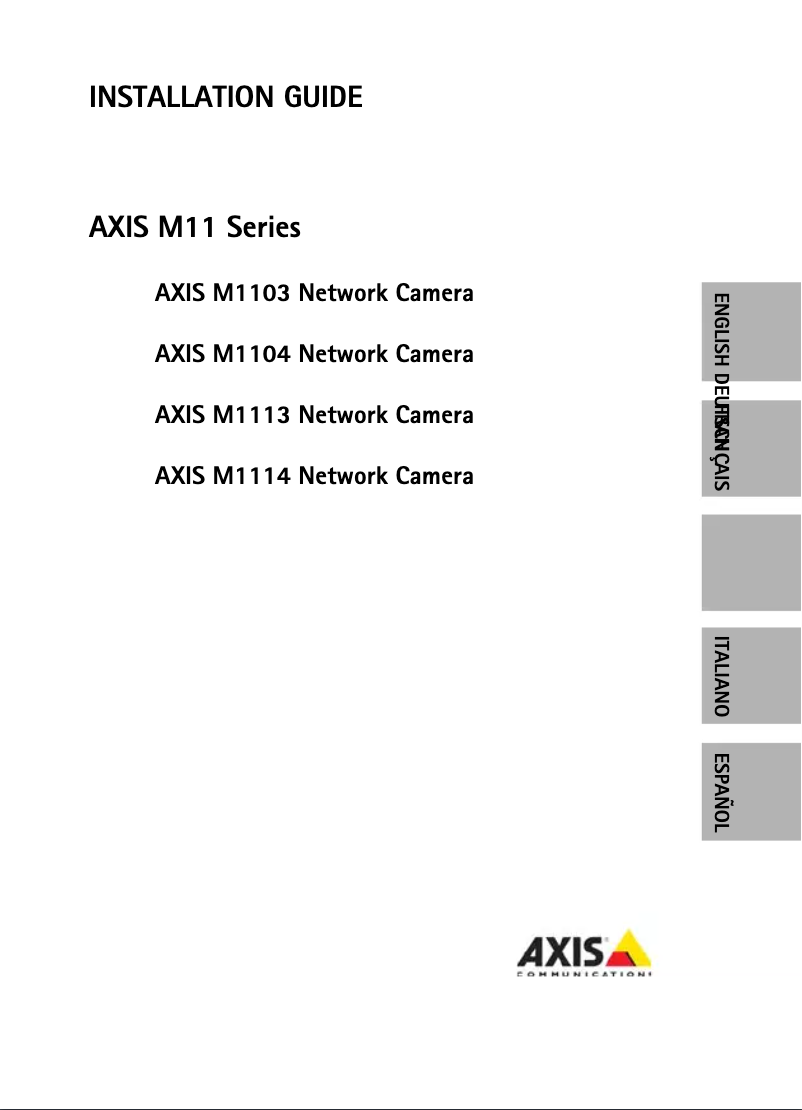 Page 1 de la notice Manuel utilisateur Axis M1103