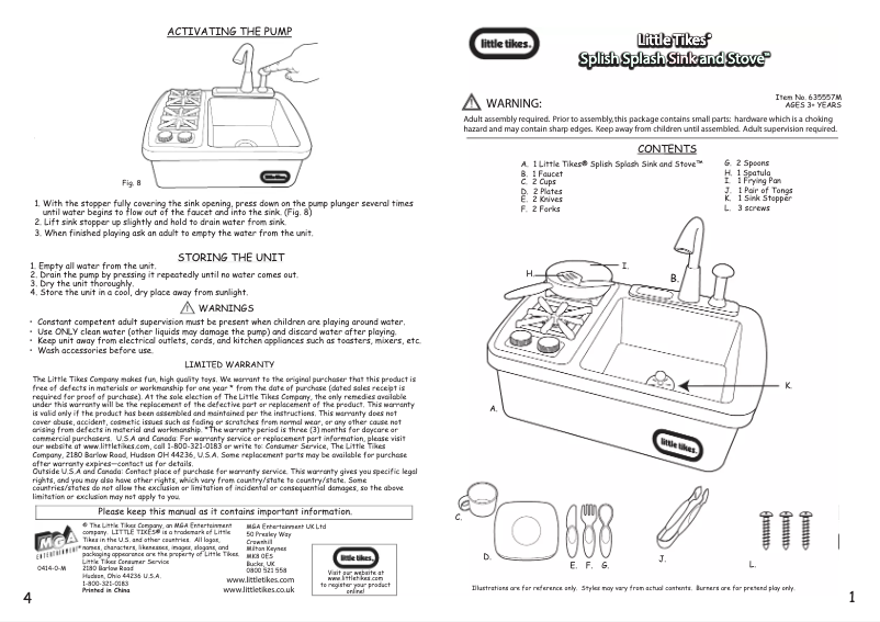 Página 1 del manual Manual de usuario Little Tikes Splish Splash Sink & Stove
