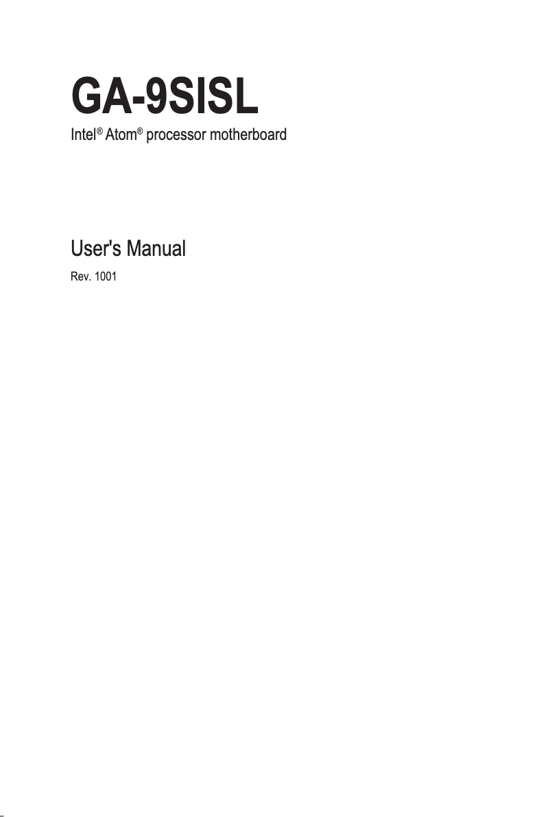 Page n°1 - Manuel utilisateur Gigabyte GA-9SISL