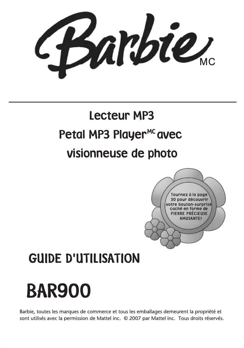 Image de la première page du manuel de l'appareil BAR900