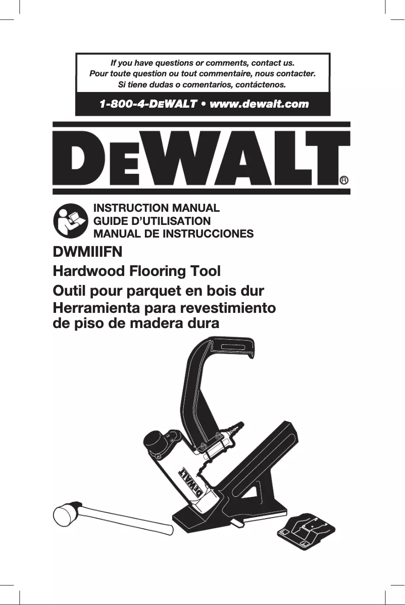 Page n°1 - Manuel utilisateur DeWalt DWMIIIFN