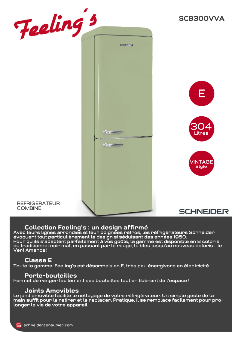 Page 1 de la notice Fiche technique Schneider SCB300VVA