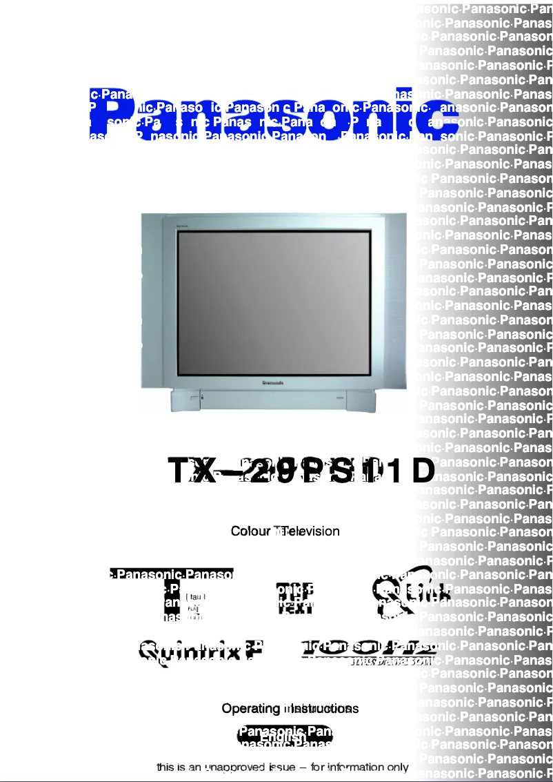 Page 1 de la notice Manuel utilisateur Panasonic TX-29PS11D