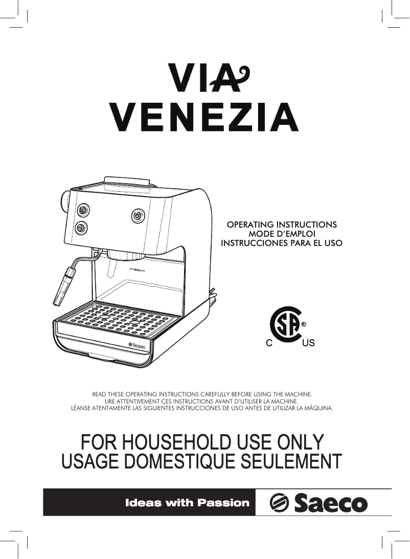 Página 1 del manual Manual de usuario Philips Saeco Via Venezia RI9367