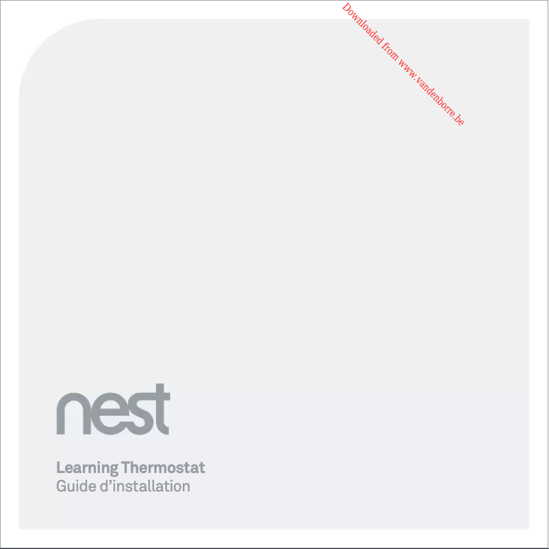 Page n°1 - Manuel utilisateur Nest Learning Thermostat