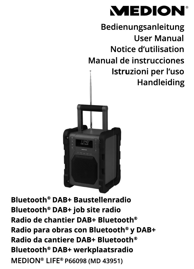 Page n°1 - Manuel utilisateur Medion LIFE P66098 (MD 43951)