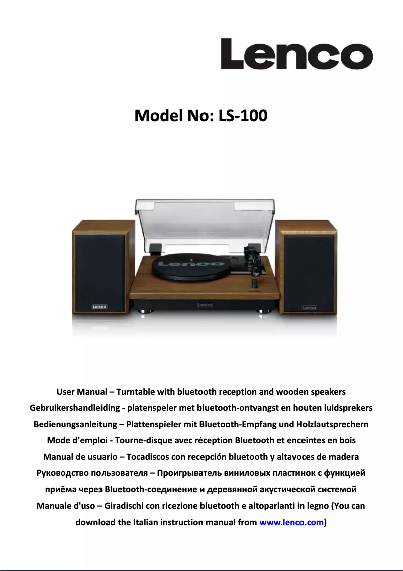 First page image of the manual for LS-100