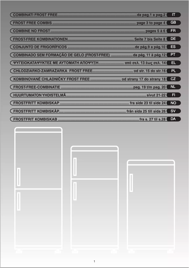 Page n°1 - Manuel utilisateur Candy CFNF 3654